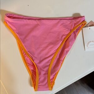 Dippin' Daisy's Pink Bikini Bottom with Orange Trim